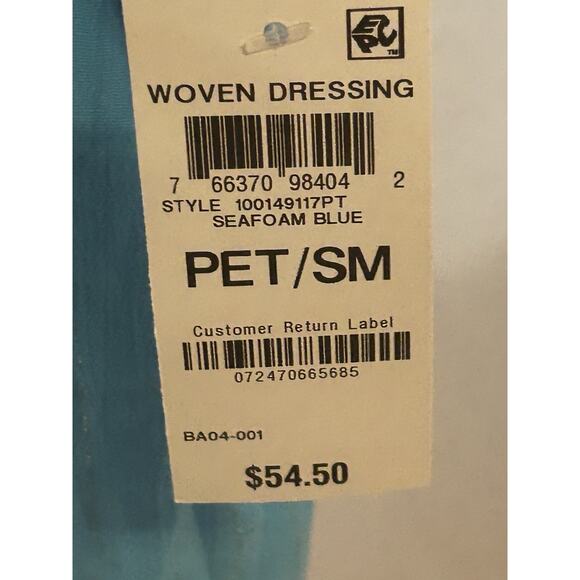 NWT JM Collections Seafoam Blue Woven Cold Shoulder Dress size Petite S - Picture 2 of 5